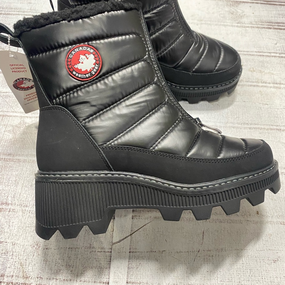 Canada Weather Gear Black Quilted Faux Fur Winter Boots 7 - Picture 12 of 12